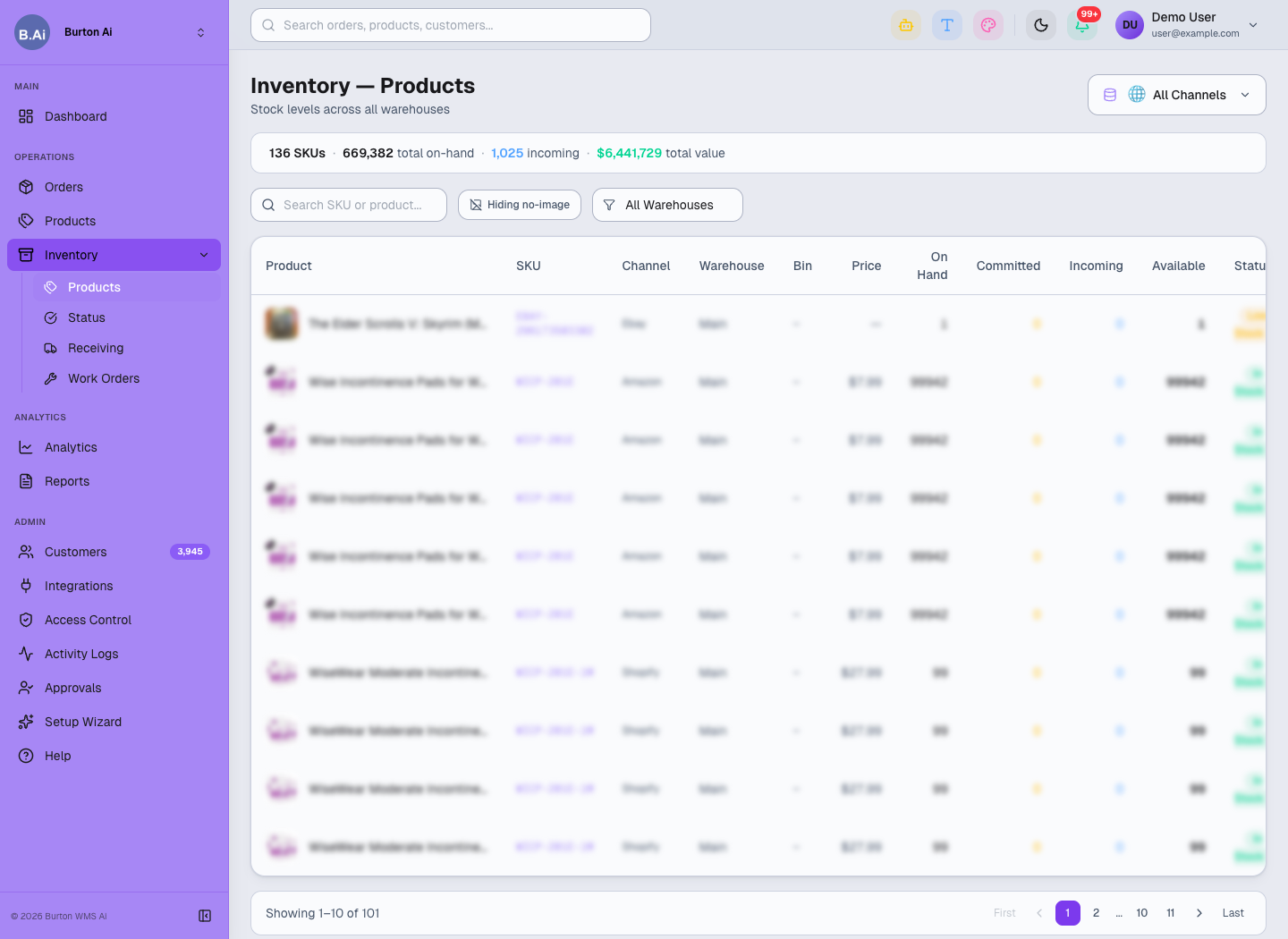 3PL Inventory Products
