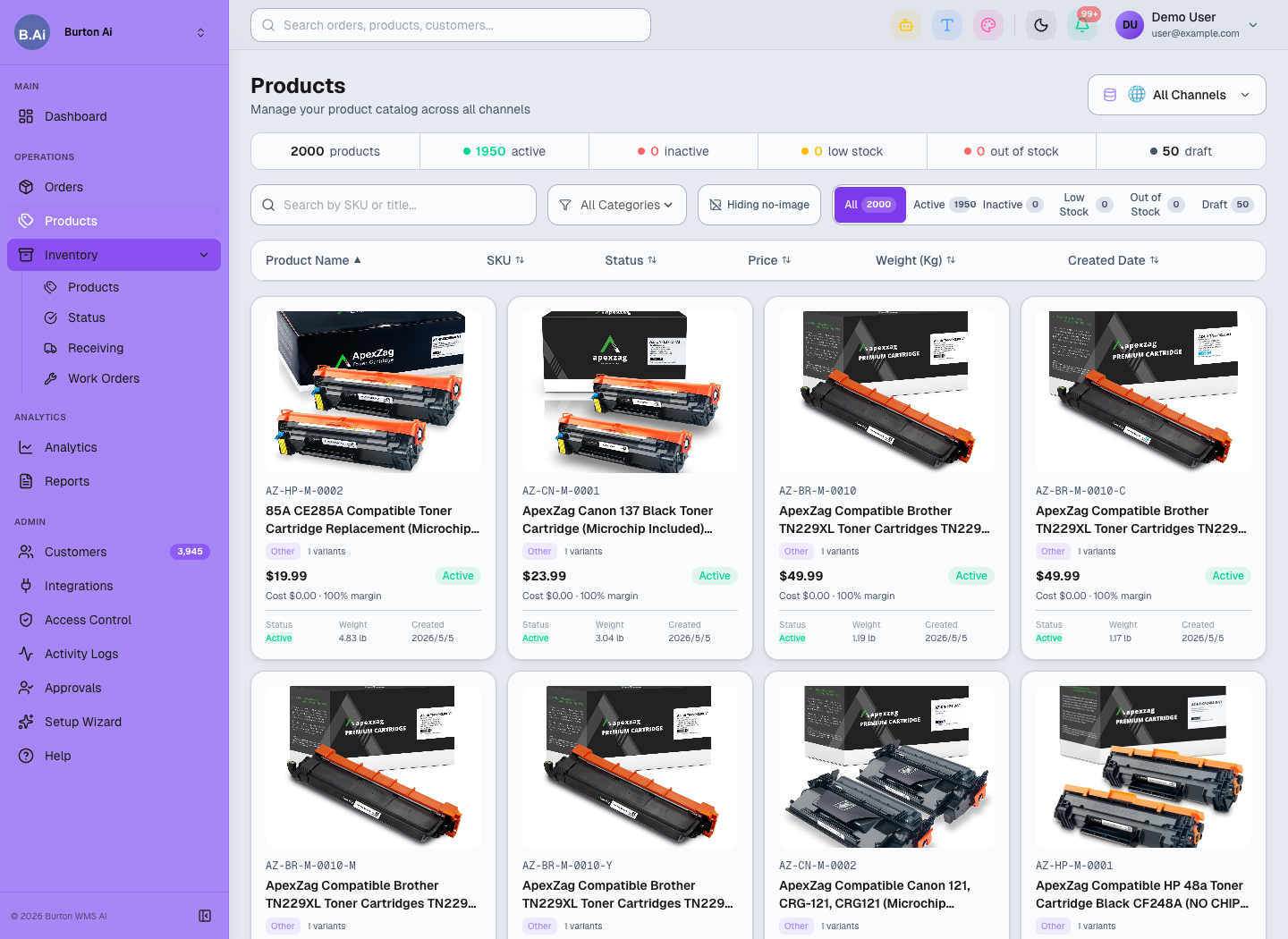 3PL Products page